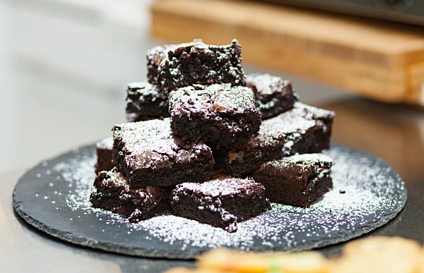 Homemade Delicious Chocolate Brownies closeup chocolate cake