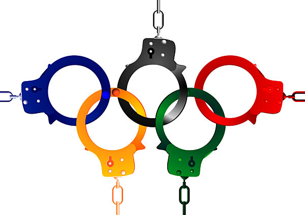 Handcuffs forming Olympic Rings