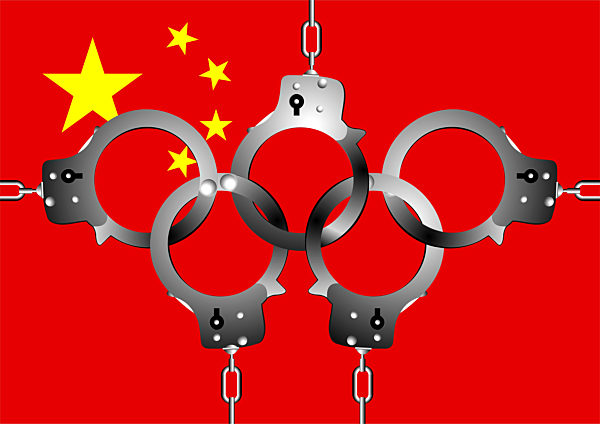 Handcuffs forming Olympic Rings