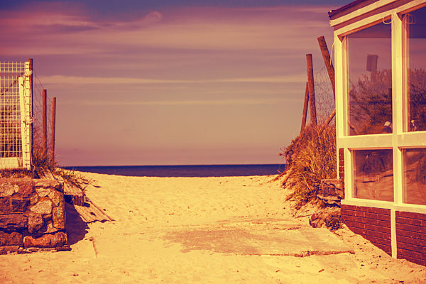 view to a beach of the Baltic Sea in Poland
