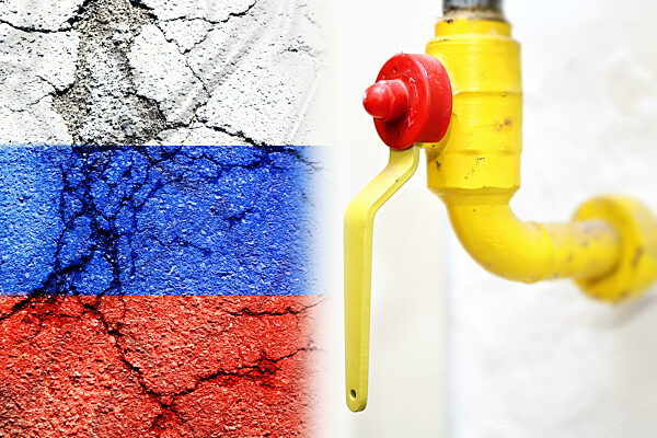Gas Tap And Flag Of Russia, Russian Gas Supply