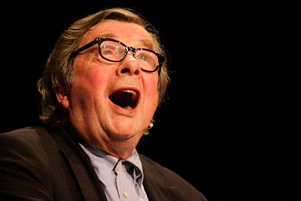 Hellmuth Karasek at the harbour front literature festival in Hamburg.