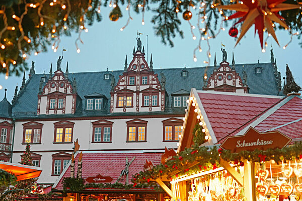 Weihnachtsmarkt Coburg am Abend