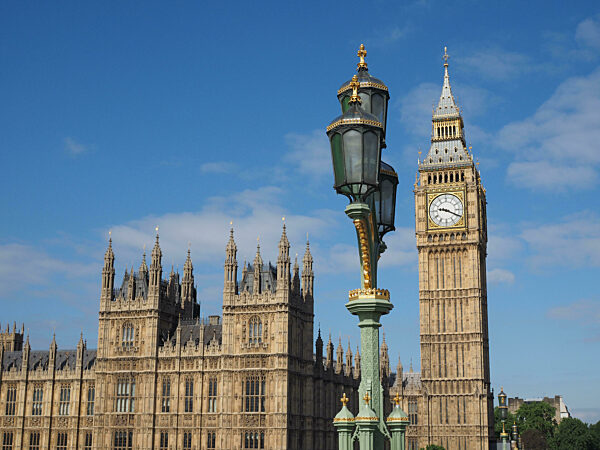 Houses of Parliament, auch bekannt als Westminster Palace, in London, UK