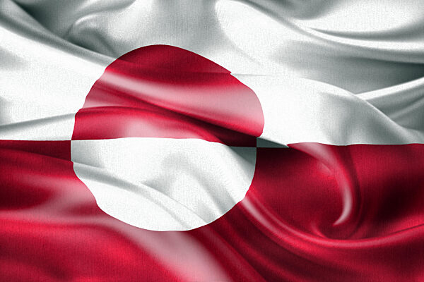 Greenland-Flagge - realistische wehende Stoffflagge
