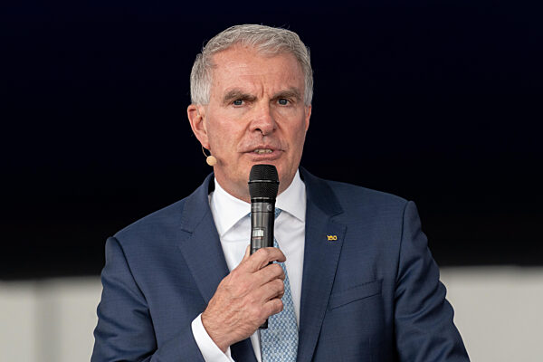 100-year Anniversary Of The Lufthansa Group At Flughafen München. Carsten Spohr (Lufthansa, Board, Chairman Of The Board) Gives A Speech, Single Image, Portrait