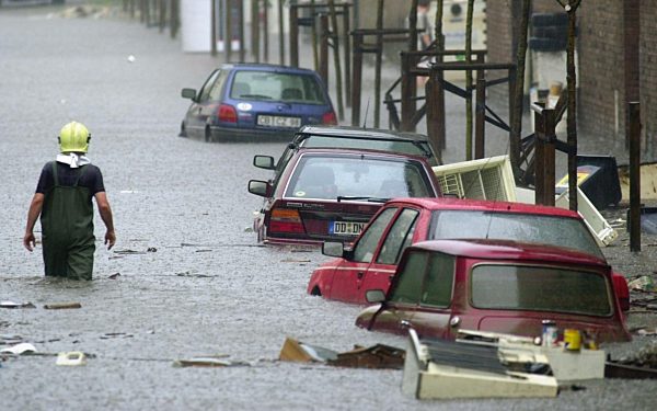 Violent storm after the flood in Dresden