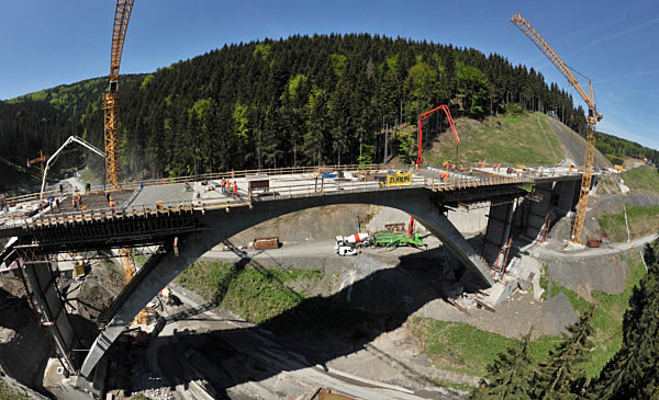 Bauarbeiten an der ICE-Neubaustrecke