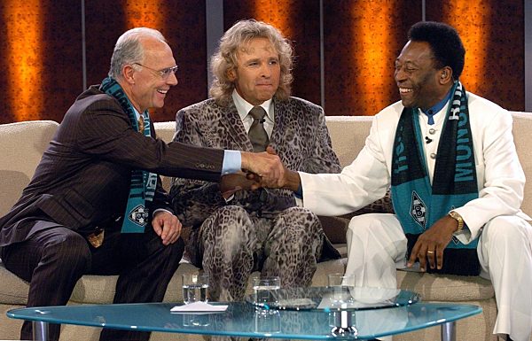 Fußball-WM 2006: Beckenbauer und Pele in Leipzig