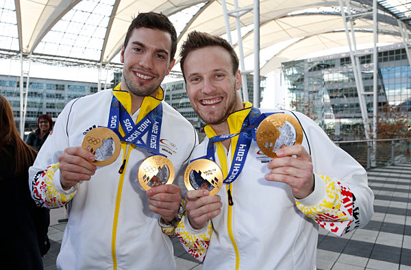 Willkommensfeier Olympiamannschaft, Flughafen Muenchen