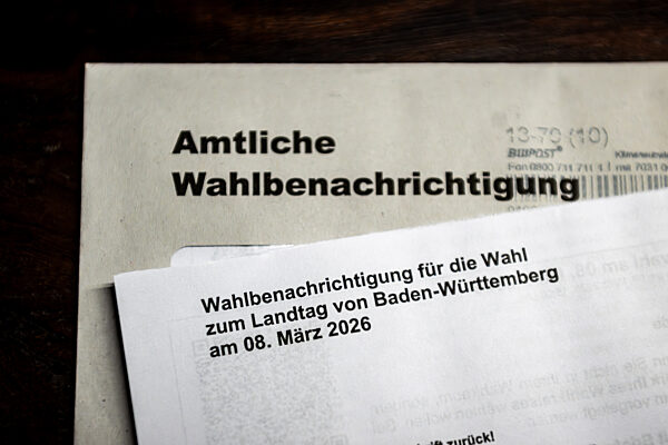 Feature, Symbolbild: Amtliche Wahlbenachrichtigung, Wahlbenachrichtigungsschreiben, Wahlbenachrichtigung, Wahlbenachrichtigungsbrief, Landtagswahl Baden-Wuerttemberg am 08. Maerz 2026, 29.01.2026, GER