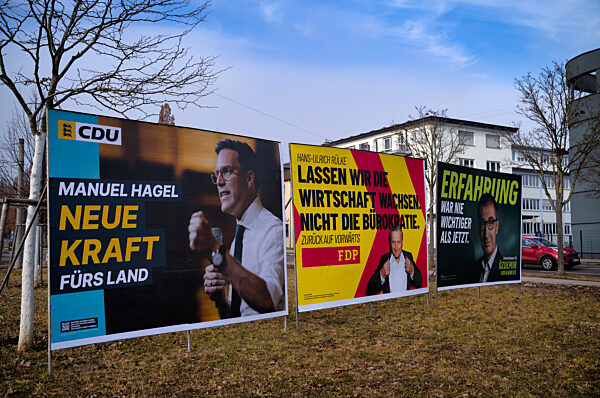 Wahlwerbung, Wahlplakate, Landtagswahl, 2025, Wahlen