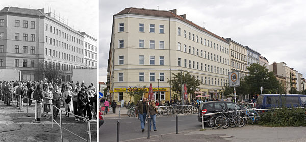 Bildgegenüberstellung geteiltes Berlin - 1989/2008