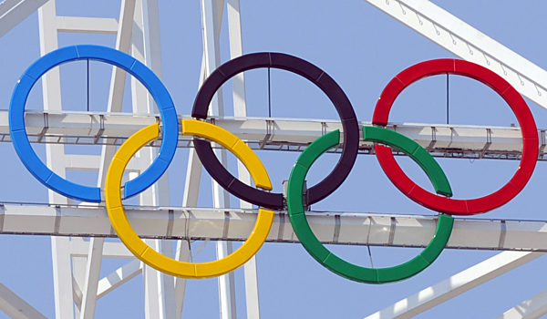 Die olympischen Ringe, aufgenommen am Samstag (02.08...