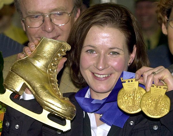 Ankunft Olympiasiegerin Claudia Pechstein in Berlin