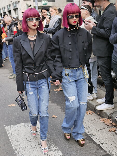 Guests at the Dolce & Gabbana fashion show during the Milan Fashion Week women's fall winter 2023/2024 collections