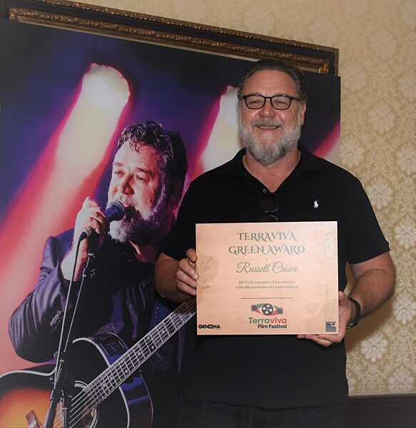 Bologna,Italy Russel Crowe conference photocall and Terraviva Green Award