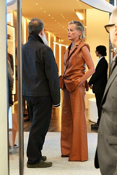 Milan, Milan Fashion Week, Sharon Stone leaving the TodÃs boutique in via Montenapoleone