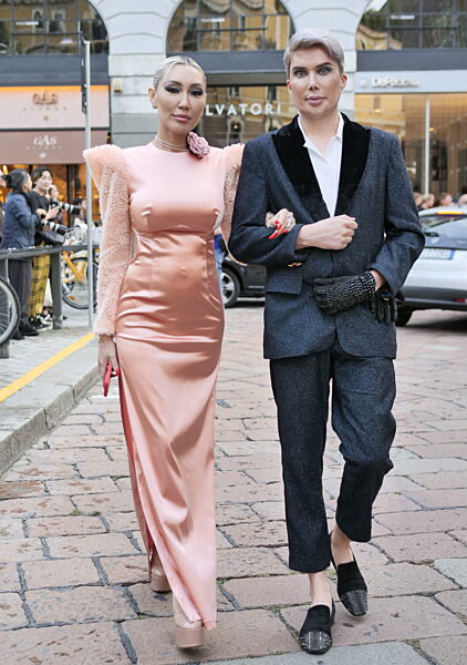 Guests before the Missoni fashion show during the Milan Fashion Week women's autumn winter 2023/2024 collections