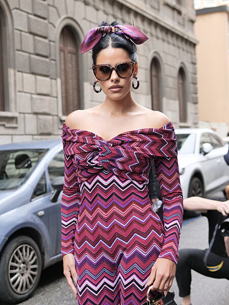 Guests before the Missoni fashion show during the Milan Fashion Week women's autumn winter 2023/2024 collections