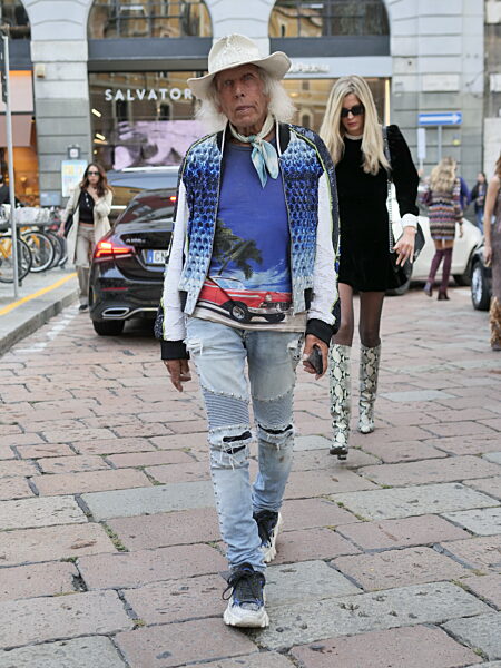 Guests before the Missoni fashion show during the Milan Fashion Week women's autumn winter 2023/2024 collections