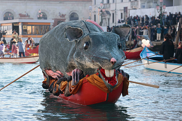 Water procession of the Pantegana Venice Carnival 28 January 2024
