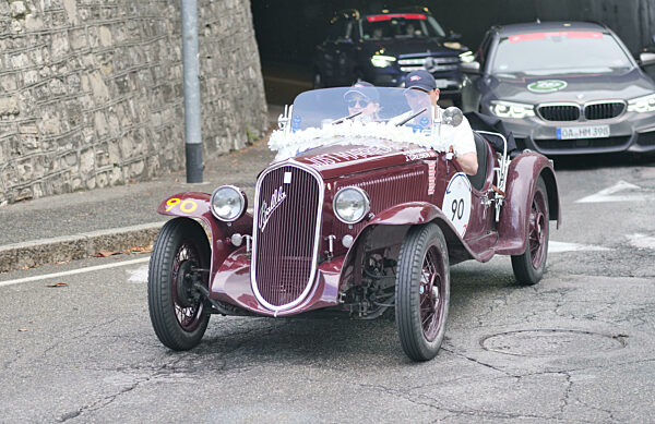 The forty-second edition of the 1000 Miglia 2024 has started with departure from Brescia and first stop in Bergamo.