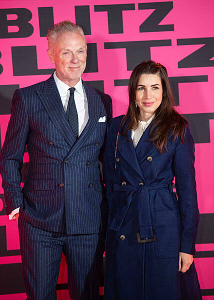 Red carpet arrivals at the opening of the Blitz Club exhibition at the Design Museum in London, England