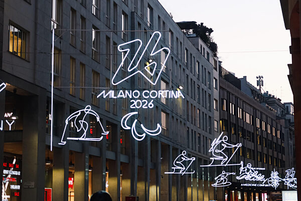 Milan, Preparations for the XXV Olympic and Paralympic Winter Games in Milan Cortina 2026 two weeks before the start of the Olympics