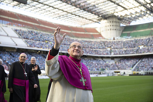 Milan, Meazza San Siro Stadium, Confirmation candidates from the Diocese of Milan meet with Archbishop Mario Delpini