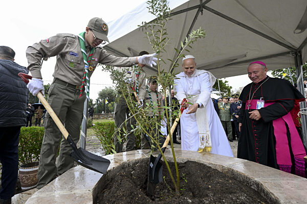 ALGERIA - POPE  LEO XIV  DURING A VISIT AT THE ARCHAEOLOGICAL SITE OF HIPPO , IN ANNABA - 2026/4/14