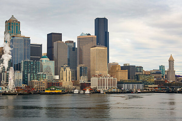 Seattle,United States,the buildings of Seattle downtown, the waterfront area.
