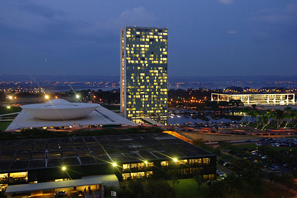 Die Gebäude des Nationalkongresses in Brasilia