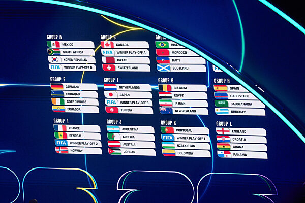 firo : 05.12.2025 , Fussball, Fußball, International, Nationalmannschaft,Herren, 
FIFA WM 2026, Weltmeisterschaft, WM-Gruppen-Auslosung, FIFA World Cup 2026,