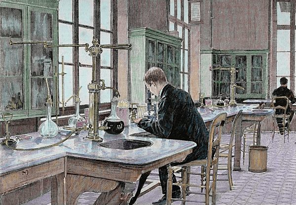 PASTEUR, Louis (1822-1895) French chemist and bacteriologist. Study of microbes in the Pasteur Institute.