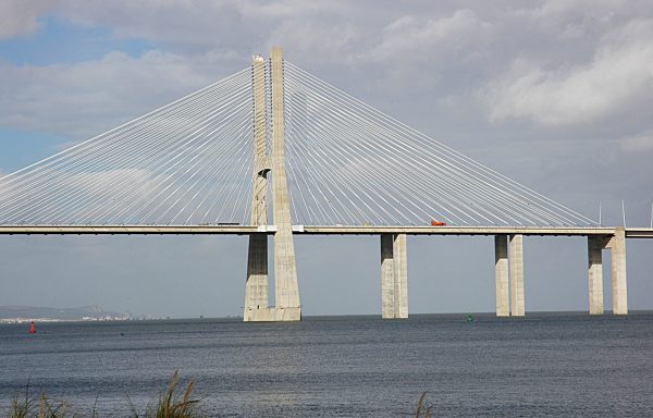 Portugal. Lisbon. The Vasco da Gama Bridge. Built in 1995.