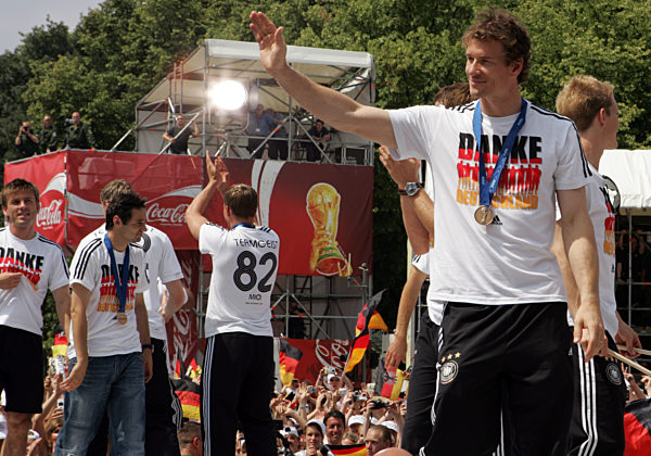 Der Torwart der deutschen Fußballnationalmannschaft, Jens Lehmann...