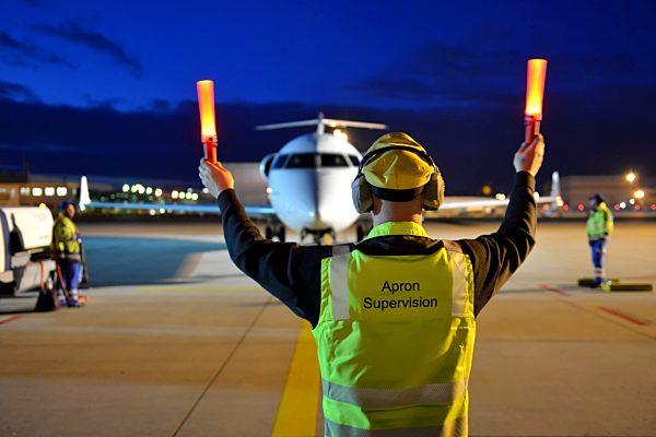 Marshaller at Frankfurt airport