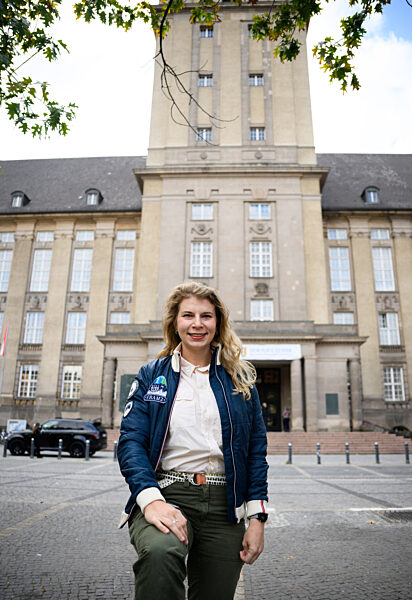 Astronautin Rabea Rogge besucht Freiheitsglocke