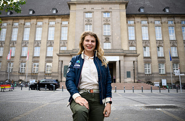 Astronautin Rabea Rogge besucht Freiheitsglocke