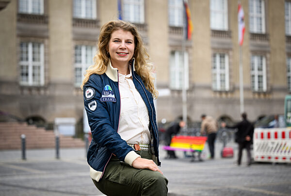 Astronautin Rabea Rogge besucht Freiheitsglocke