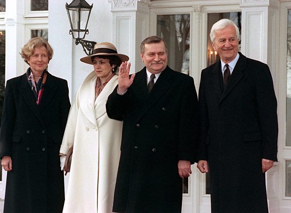 Polish President Walesa on state visit to Germany in 1992