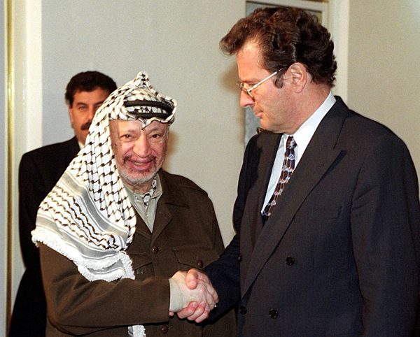 Jassir Arafat bei Bundesaußenminister Kinkel