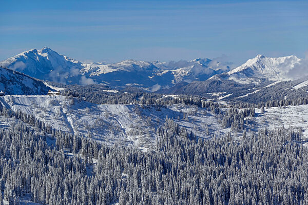 Berglandschaft bei Les Lindarets, Avoriaz, Wintersportgebiet Portes du Soleil, Haute-Savoie, Frankreich