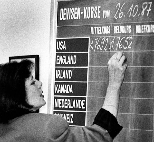 Frankfurter Devisenbörse 1987 - Sinkender Dollarkurs