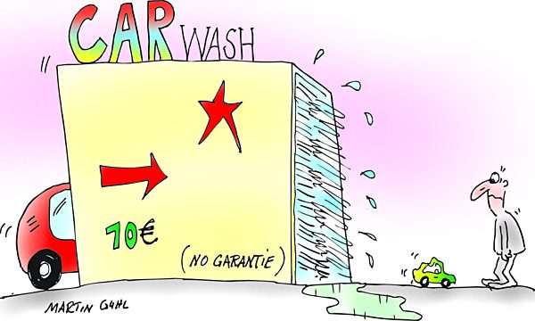 Waschanlage ohne Garantie