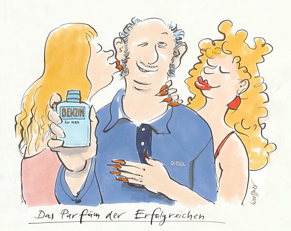 Zwei Frauen umschwaermen einen Mann