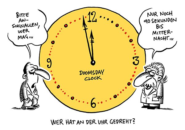 Doomsday Clock neu gestellt : Menschheit nur noch 90 Sekunden