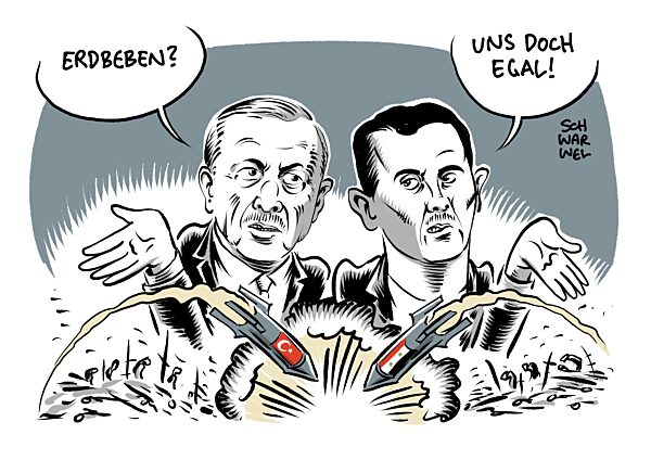 Erdbeben Tuerkei Syrien : Assad und Erdogan greifen weiter mit Granaten an