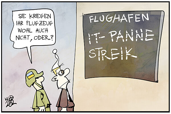 Warten auf das Flugzeug